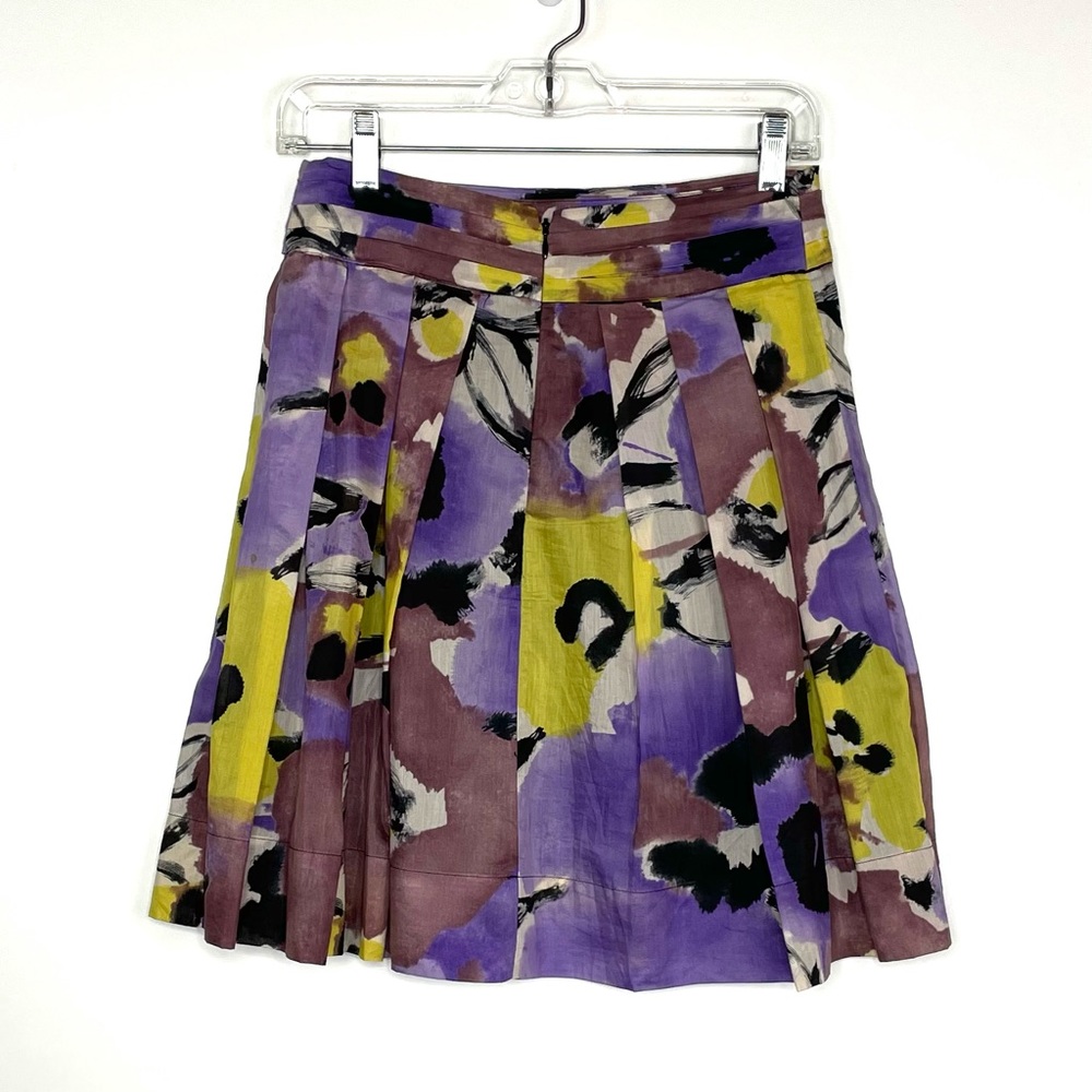 The Limited Floral Abstract Cotton / Silk Circle Skater Skirt